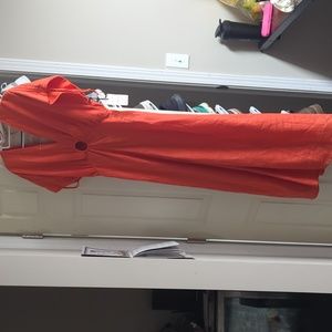 Sincerely Jules Orange Linen Blend Dress